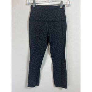 Lululemon Sz 4 Black Grey Animal Print Leggings